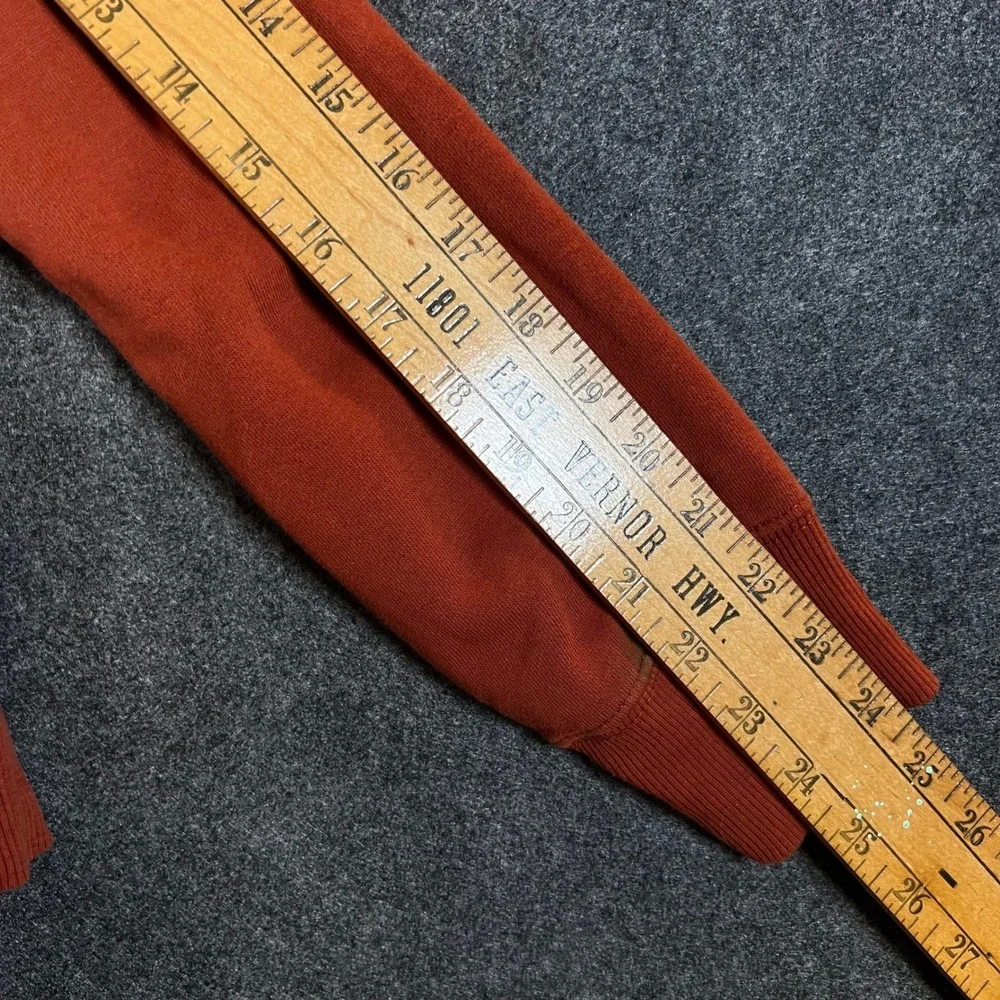 The North Face Mens Large Burnt Orange Logo Pullover Hoodie Sweatshirt Rust